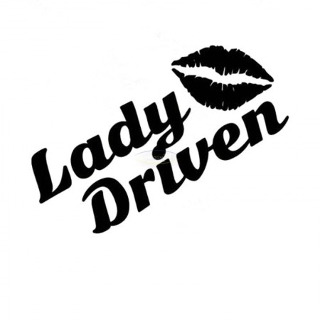 lady driven sticker