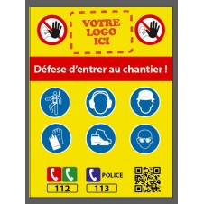 Panneau Chantier 42x32 cm sécurité personnalisé
