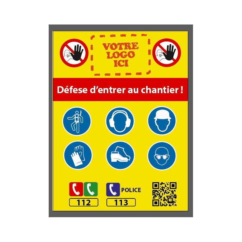 Panneau de Sécurité Chantier – Alu Dibond 42x32 cm Personnalisé Panneau de Sécurité Chantier – Alu Dibond 42x32 cm Personnalisé